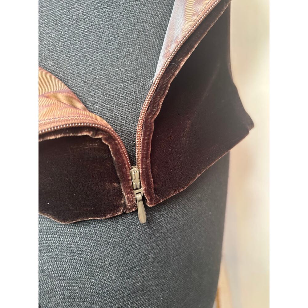 Ann Taylor Silk Blend Velvet One Shoulder Top Brown Asymmetrical Cocktail Sz 6 - Picture 6 of 9